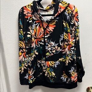 Lily Black Floral Hoodie super soft and cozy